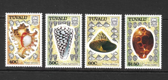 Tuvalu Scott #562-65 Shells MNH 1991