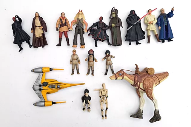 Star Wars vintage 15 figurines Hasbro +  Vaisseau Action Fleet Naboo N1