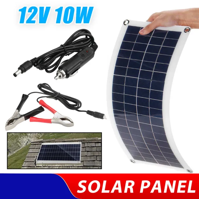 10w 12v Solar Panel Regulator Trickle Battery Charger Rv Agm Complete Set