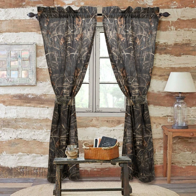 Realtree Max 4 Cotton Rod Pocket Curtain 2-Piece Camo Drapes 42 x 87 Inches
