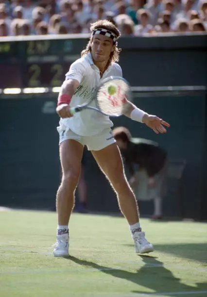 Pat Cash of Australia in action at Wimbledon, circa June 1988. Ca - Old Photo 3