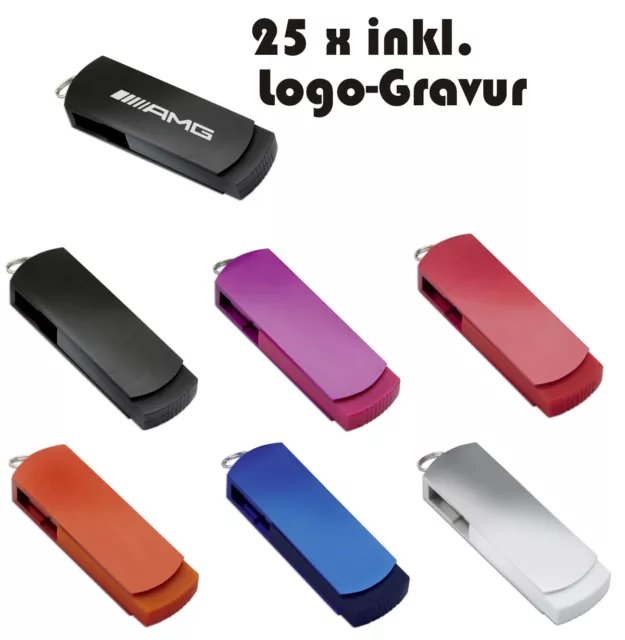 25 x 4GB USB Stick mit Ihrem Logo | Gravur | Werbung graviert REFLECTS ARAUCA