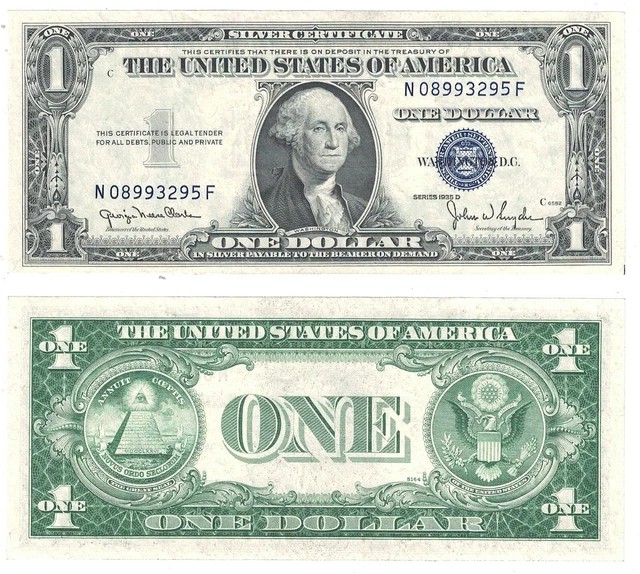 1935-D $1 Silver Certificate Narrow N-F Block Fr 1613N Uncirculated
