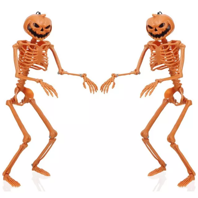 Props Halloween Human Skeleton Body Figurine Bone Model Pumpkin Skull