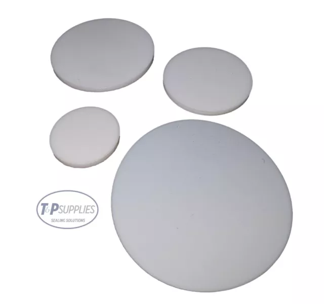 Teflon PTFE Disc Discs x2 Bespoke Sizes 1mm thk