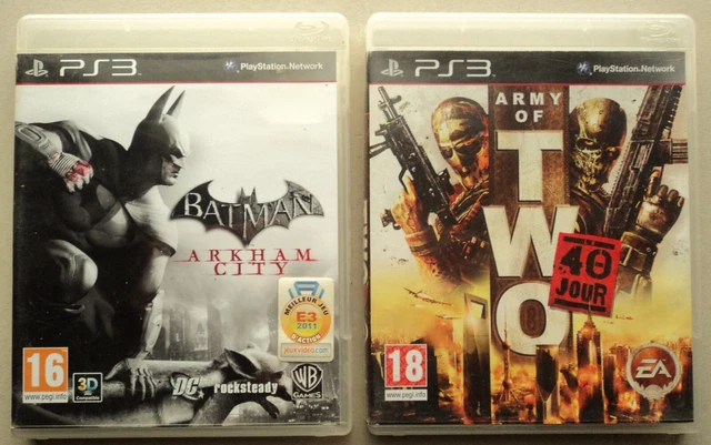 Lot De 2 Jeux PS3 : Batman Arkham City & Army Of Two The 40th Day - Bon état