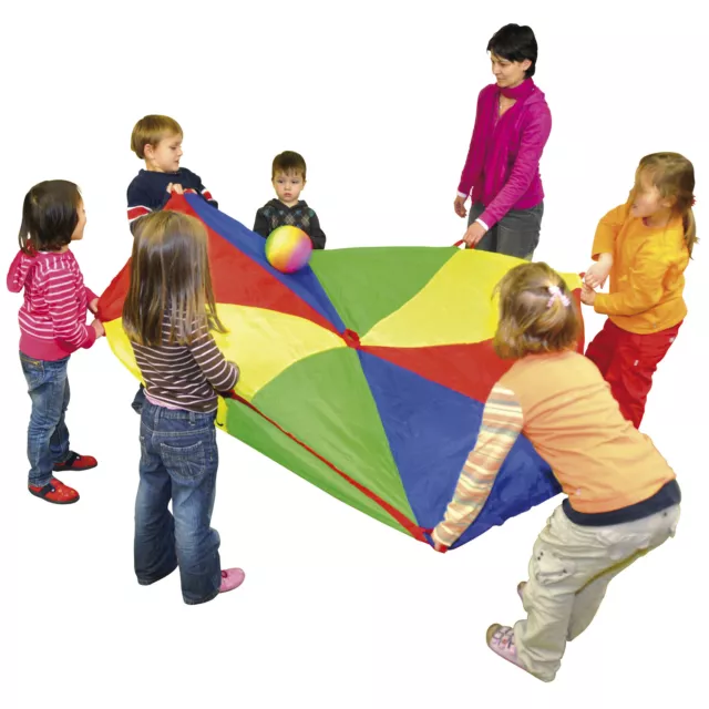 EDUPLAY 170-019 Schwungtuch, 300 cm mit stabilen Haltegriffen, mehrfarbig (1 Stü