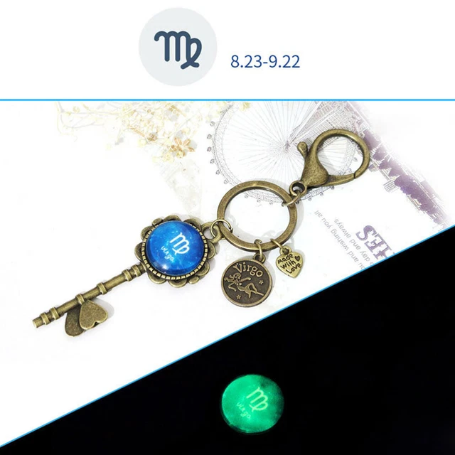 2 Pcs Constellations Keychains DIY Key Chain Accessories Shine 3