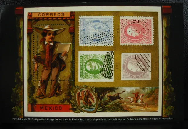 Stamp Philately France 2016 Bloc Sheet Correos Mexico New Limited Print Run