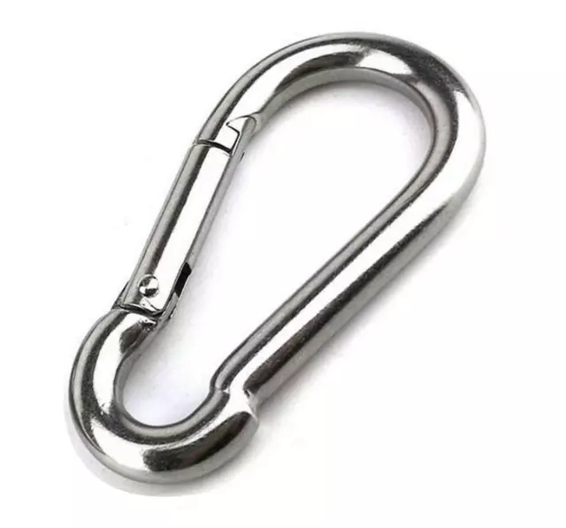 LARGE CARABINER CLIP,5-1/2 Inch Heavy Duty Stainless Steel Spring Snap Hook  for $11.71 - PicClick
