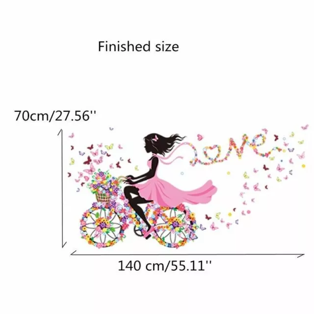 Wall Art Sticker  Room Home Mural Decor Removable Girl & Flower Vinyl Decal 3