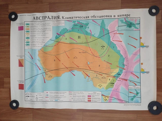 Climatic weather AUSTRALIA vintage school chart