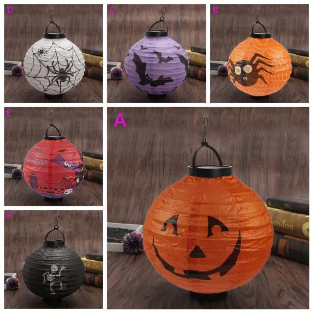 Halloween LED Paper Lantern Pumpkin/Bat/Spider Hanging Lamp Lights Party Decor