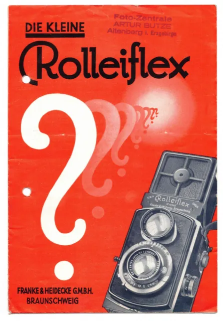 Reklame Prospekt Die kleine Rolleiflex Franke & Heidecke Braunschweig 1930er
