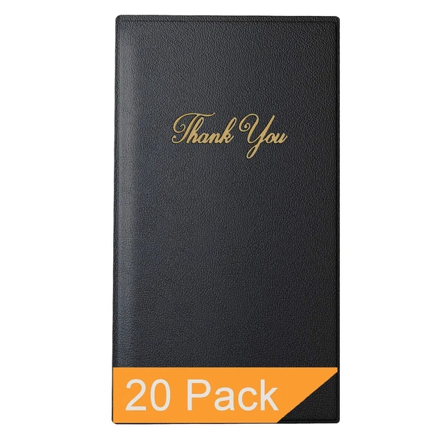 Restaurant Check Presenters (Black 20 Pack) - Server Books for...