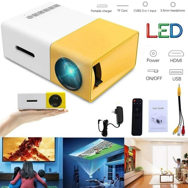 1080P Home Theater Office Cinema USB HDMI AV SD Mini HD LED Projector Portable