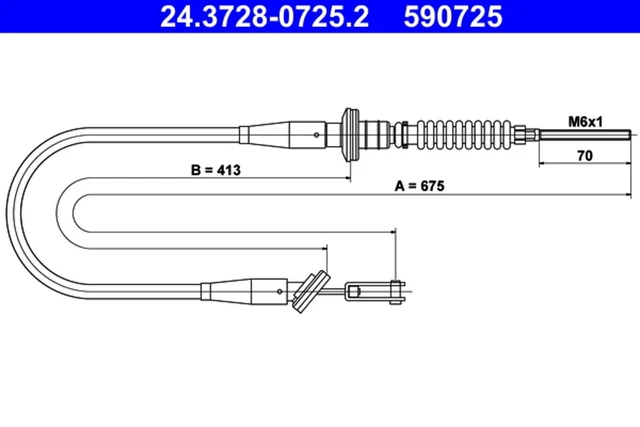 ATE cavo frizione cavo frizione 24.3728-0725.2 per Opel Agila H00 16 F68 CDTI