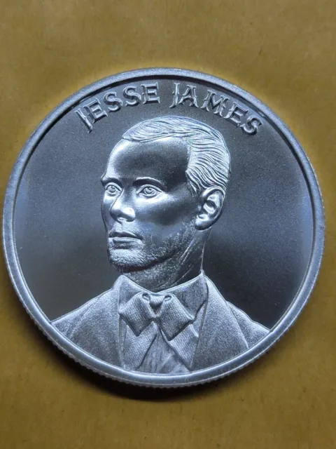 2023 Wild West Legends Jesse James Outlaw 1 Troy Oz Fine Silver Collectable Coin