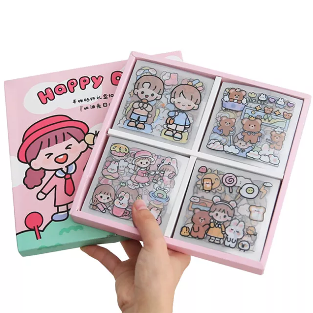 20 Sheets Girl Journal Sticker Gift Box PET Kawaii Stationery Scrapbook'QO