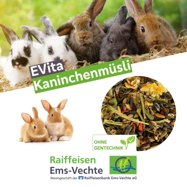 EVita Kaninchenmüsli 7kg, Kaninchenfutter, Müsli, Kaninchen, ohne Gentechnik