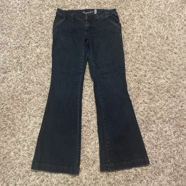 American Rag Cie Juniors Size 5s Trouser Flare Jeans  Dark Blue Denim