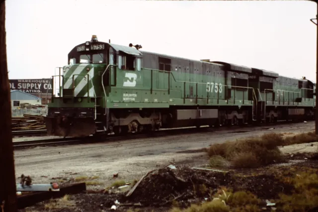 Original Kodachrome Railroad Slide Burlington Northern BN U33C 5753