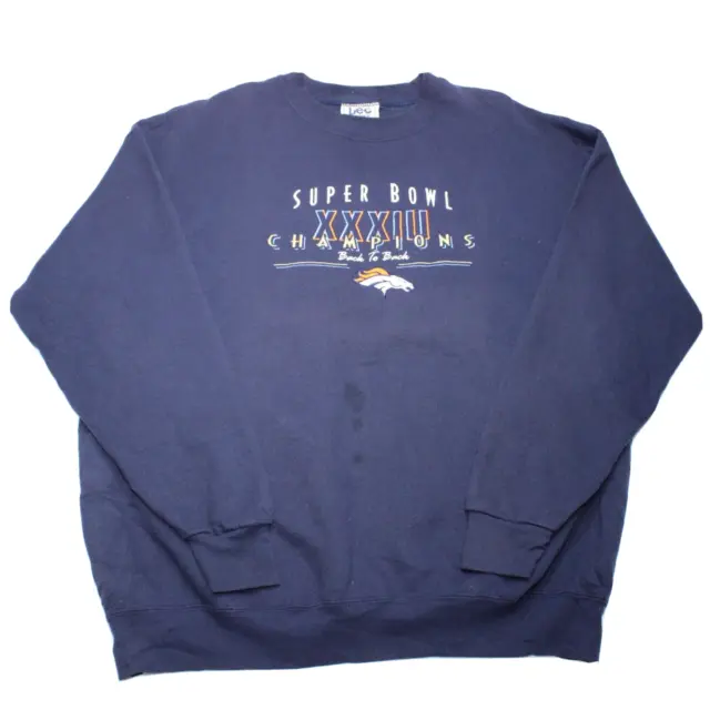 Vintage Lee Sport Sweatshirt Denver Broncos Super Bowl NFL USA Jumper Size XL