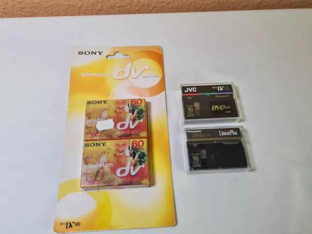 2x Sony Premium DV 60 y Panasonic DV Cassette LP Mode 90