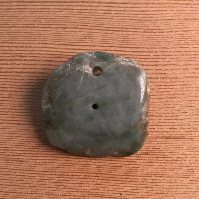 Ancient Pre Columbian Blue Green Jade Pendant Bead combine shipping #8