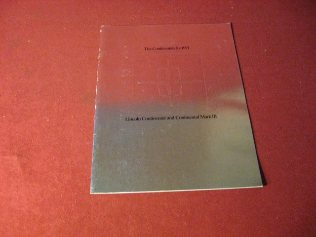1971 Lincoln Large Prestige Sales Brochure Catalog Booklet Old Original