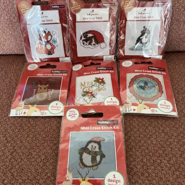 Christmas Mini Cross Stitch Kit Bundle - 7 Kits