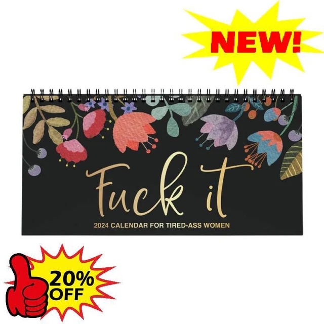 2024 PLANNER CALENDAR For TiredAss Women, Home Office Desk Calendar