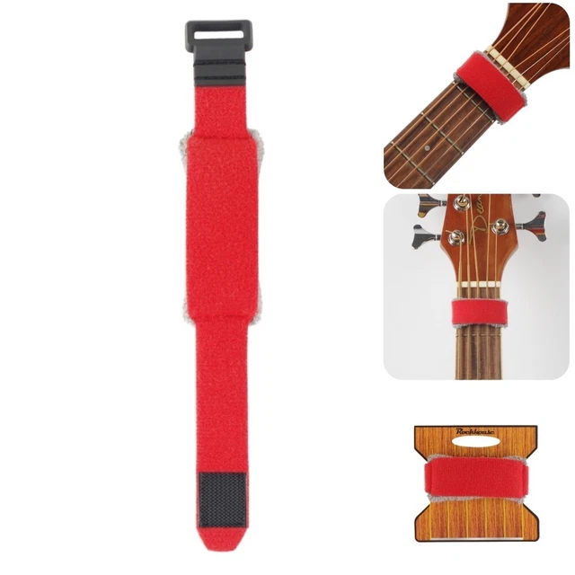Guitare Drapé Basse Sangle Silencieux Inhibition Rouge Corde Enveloppe Manche de