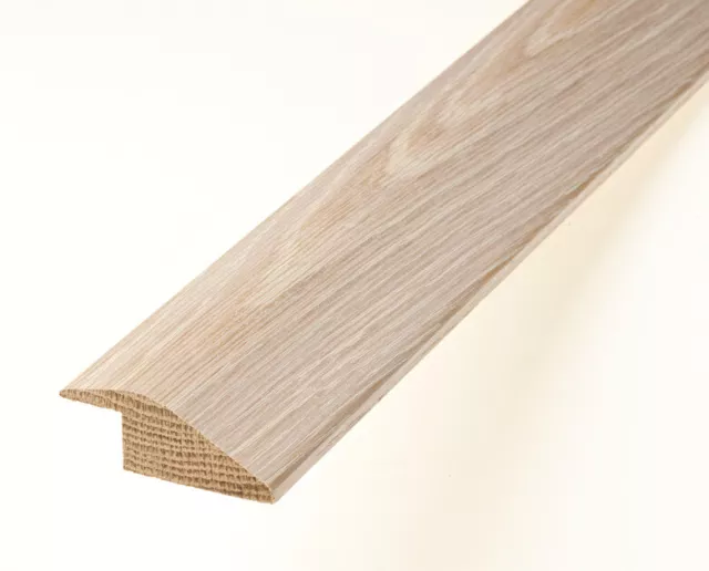 7mm Off White Solid Oak Ramp For Wood Floors Trim Door Threshold Bar Reducer UK