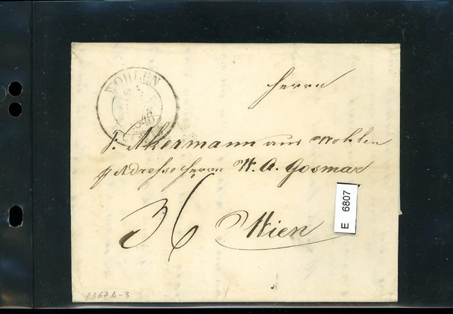 BM2565, Schweiz Vorphilatelie, Brief nach Wien, aus Wohlen, 1848