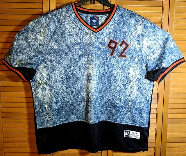 Vintage Lemar and Dauley 92 Blue Mesh Tee Shirt XL Sewn Numbers