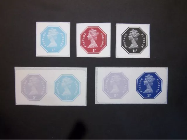 GB Postal Stationery STO 1974 QEII Set of 5 values Machin Self-Adhesive Stamps