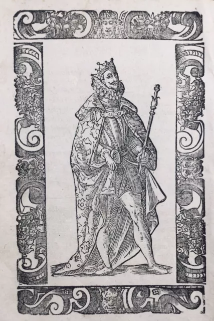 Roi de Pologne en 1598 Sigismond III Rarissime Gravure sur Bois Vecellio Venezia