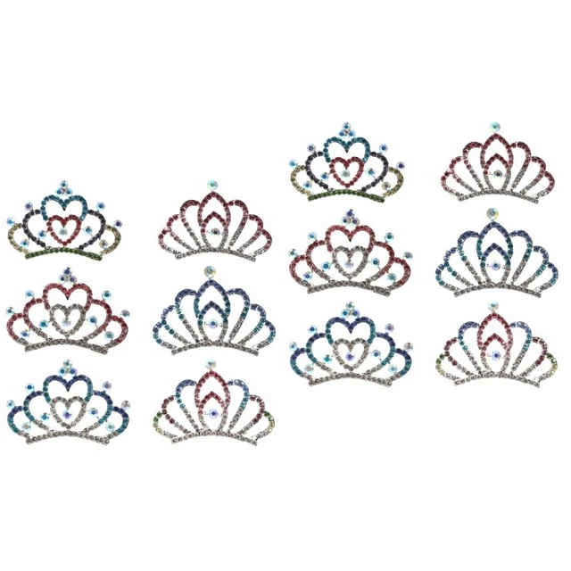 12 pz spilla per capelli cristallo corona strass bambini bambina neonato