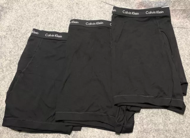 Calvin Klein Black Men's 100% Cotton Set Of 3 Boxer Brief, Black, 5XL New