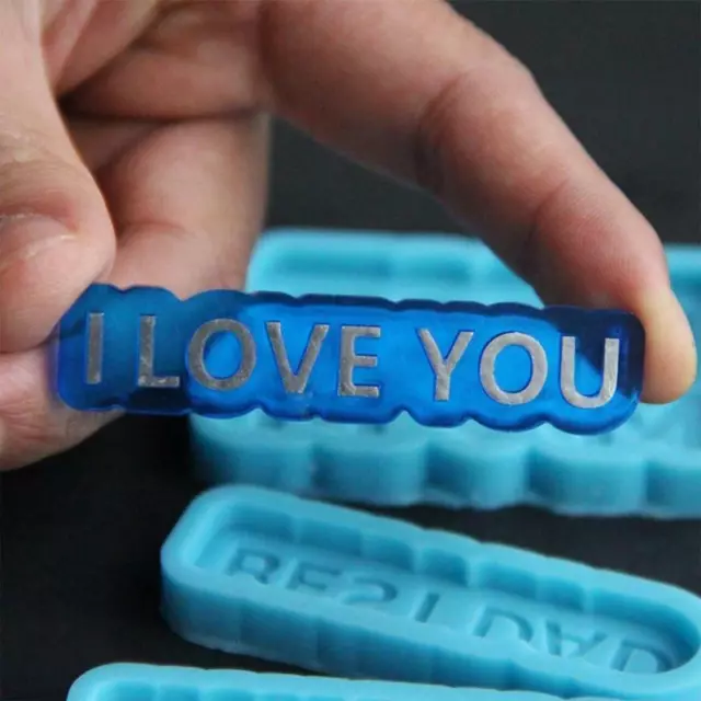 Rectangle Letter Keychain Epoxy Resin Molds for Silicone DIY Crafts Pendant