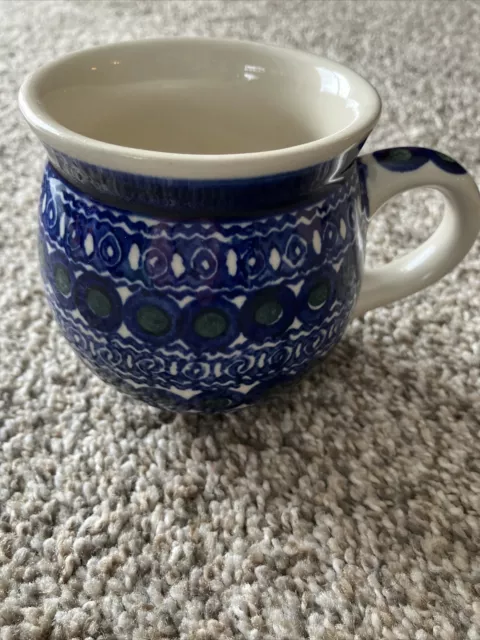 Boleslawiec Unikat Polish Pottery Coffee Mug 8 oz Handmade in Poland