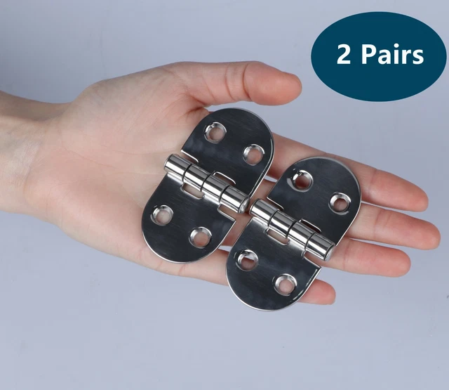 4X Stainless Steel Door Hinge 3" X 1.5" Gate/Table/Boat Strap Hinges Polished