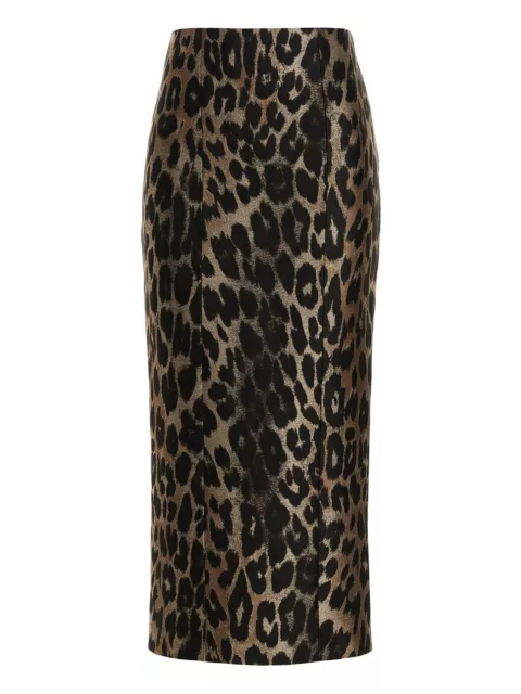 Balmain Leopard Jacquard Skirt