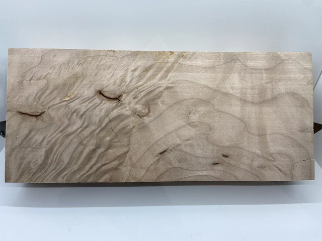 Curly Figured Maple, Craft Wood, 12 1/4” Long, 5 1/4” Wide, 2” Thick, DRY