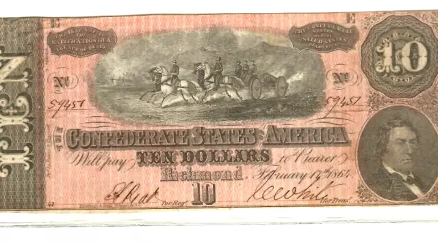 $10 "Confederate"  (1800S) $10 "Blueback" (Rare) $10 "Confederate" Crispy!!!!!!!