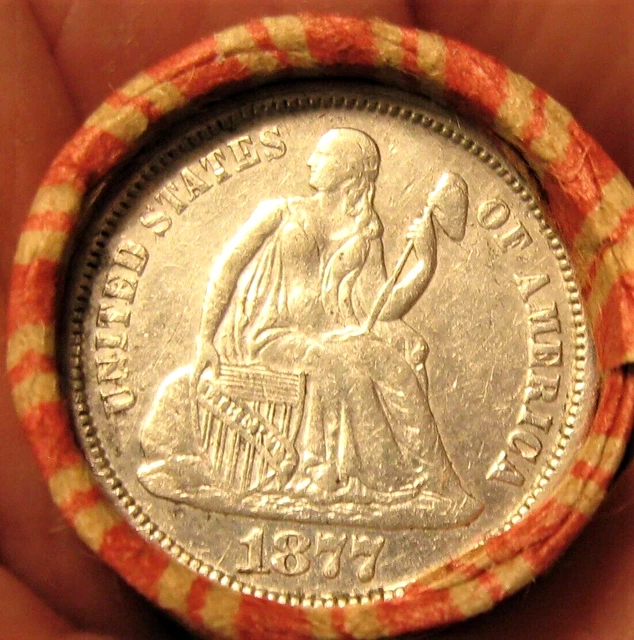 Wheat Penny Roll 1877 Seated Liberty Dime Fl Sharp  Detail & 1890 Indian Head