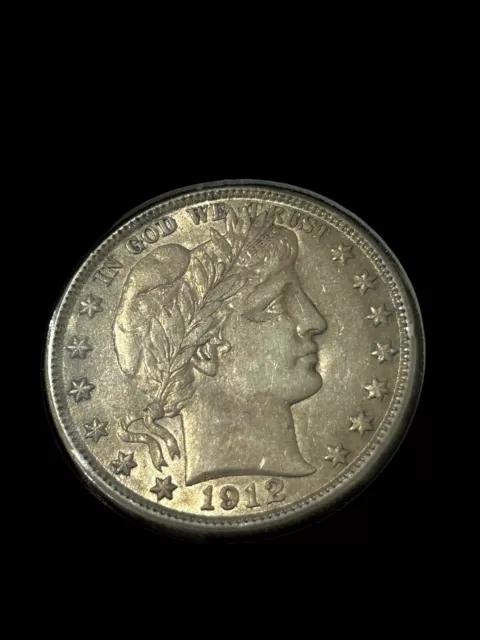 1912 Barber Half Dollar - Gold Toned About Uncirculated Beautiful Coin - Estate