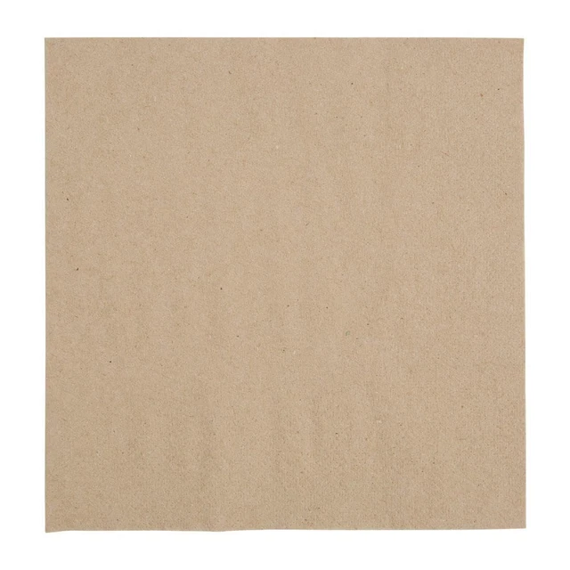 Fiesta Recyclable Recycled Lunch Napkin Kraft 33x33cm 2ply 1/4 Fold Pack of 2000