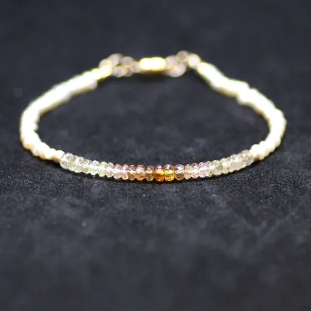 Natural Orange Yellow Sapphire Pearl Bracelet 14K Gold Filled  5th 30th 45th Ann